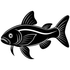 catla fish silhouette Vector