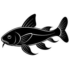 catla fish silhouette Vector