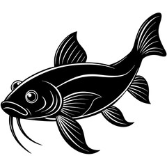 catla fish silhouette Vector