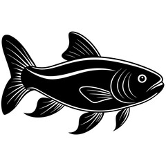 catla fish silhouette Vector