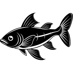 catla fish silhouette Vector