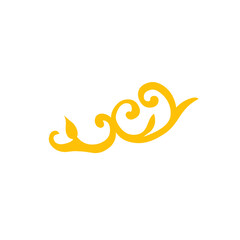 golden flower ornaments swirl