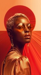 Alluring and Powerful Dark Skinned Woman in Dramatic Studio Portrait