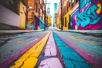 Fototapeta premium The vibrant energy of urban street art. Generative AI