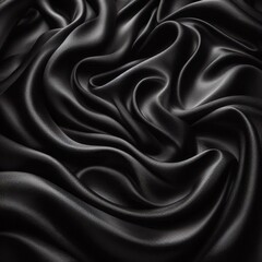 Fototapeta premium Black silk fabric texture background 
