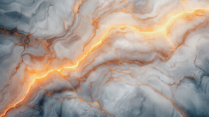 Fototapeta premium A marble wall with orange streaks and a white background. The orange streaks give the wall a sense of movement and energy