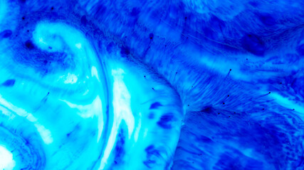 soft blue colors, abstract composition. Acrylic texture with marble pattern