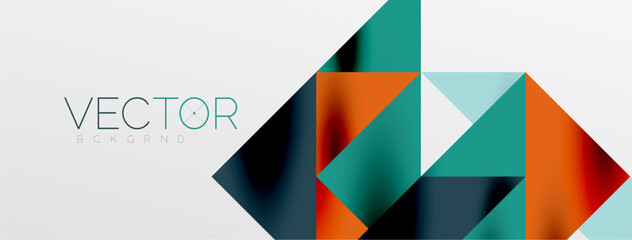 Fototapeta premium Tech minimal overlapping triangle shapes elements geometric graphic pattern