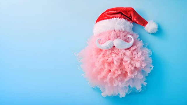 Portrait of a modern abstract Santa on an animated Christmas card