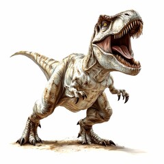 Fototapeta premium A Roaring Tyrannosaurus Rex Dinosaur With Open Mouth