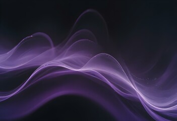 Flowing purple, violet, and black abstract background with soft, wavy shapes and subtle sparkles
