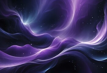 Obraz premium Flowing purple, violet, and black abstract background with soft, wavy shapes and subtle sparkles