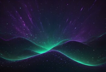 Obraz premium Flowing purple, violet, and black abstract background with soft, wavy shapes and subtle sparkles