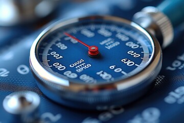 Blood pressure measuring studio shot