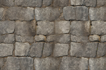 Fototapeta premium Processed collage of old street pavement surface texture. Background for banner, backdrop