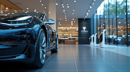 Sleek and Modern Electric Luxury Car Showroom Display