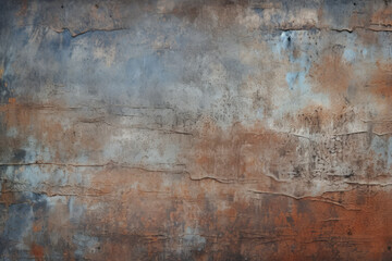 Processed collage of old rusty metal sheet texture in daylight. Background for banner