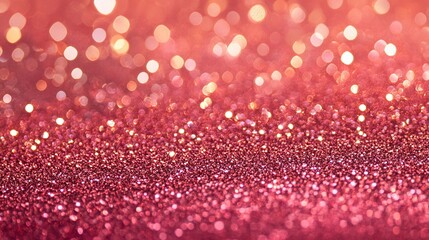 Rose gold glitter background pink red sparkling shiny wrapping paper texture for Christmas holiday seasonal wallpaper decoration. Generative ai