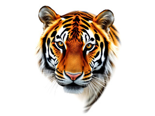 Obraz premium Bengal tiger on white background. Generative AI Illustration