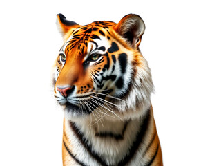 Fototapeta premium Bengal tiger on white background. Generative AI Illustration