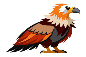 Lammergeier bearded vulture vector art illustration