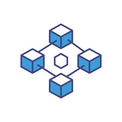 Obraz premium Blockchain icon vector stock illustration