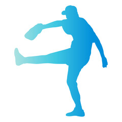 Baseball Player Silhouette. Vector Illustration with Colorful Design.