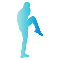 Baseball Player Silhouette. Vector Illustration with Colorful Design.