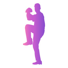 Baseball Player Silhouette. Vector Illustration with Colorful Design.