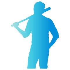 Baseball Player Silhouette. Vector Illustration with Colorful Design.