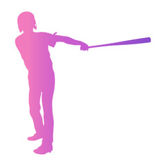 Baseball Player Silhouette. Vector Illustration with Colorful Design.