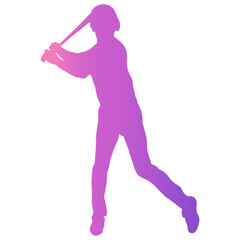 Baseball Player Silhouette. Vector Illustration with Colorful Design.