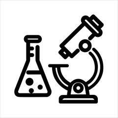 clinical analysis check icon, scientific laboratory, medical control or proven experiment, quality laboratory test, chemical exam, thin line symbols on white background - editable stroke vector illust