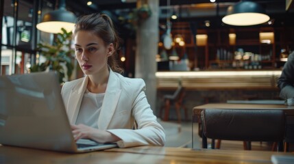 Fototapeta premium The professional woman typing