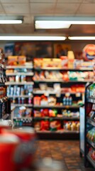 Naklejka premium blurred convenience store background
