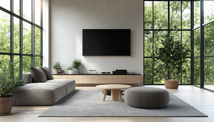 Contemporary Family Room Sleek Design