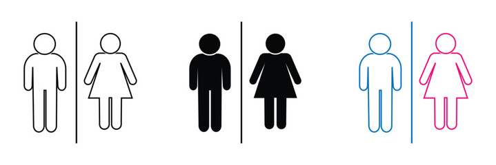 Men and women restroom icon sign. toilet sign, vector illustration on white background.