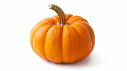Obraz premium A Vibrant Orange Pumpkin Isolated on White Background.