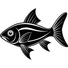 flipper fish silhouette Vector