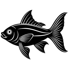 flipper fish silhouette Vector