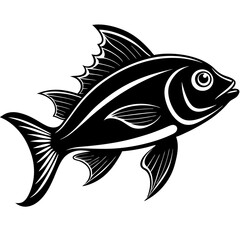 flipper fish silhouette Vector