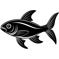 flipper fish silhouette Vector