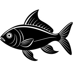 flipper fish silhouette Vector