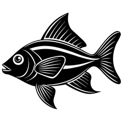 flipper fish silhouette Vector