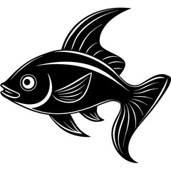 flipper fish silhouette Vector