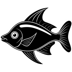 flipper fish silhouette Vector