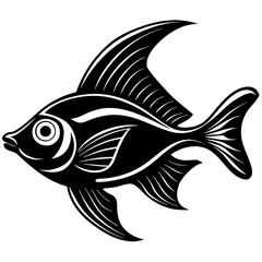 flipper fish silhouette Vector