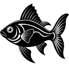 flipper fish silhouette Vector