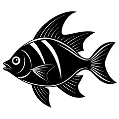 flipper fish silhouette Vector