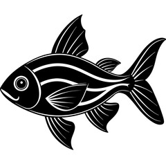 flipper fish silhouette Vector
